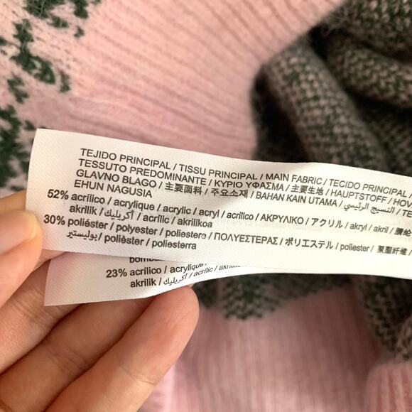 NWOT Zara Plaid Knit Vest with Pearl Buttons in Pink / Green Women's M - Picture 15 of 16